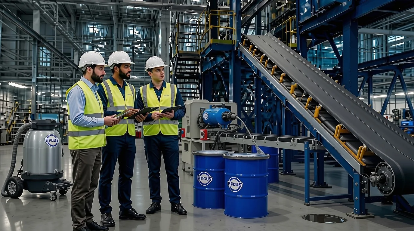 Industrial material-handling and intralogistics machinery in a plant